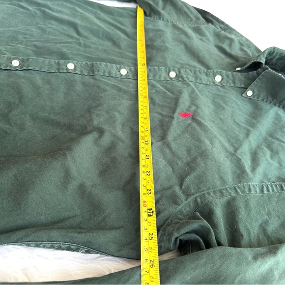 Vintage Ralph Lauren Shirt Adult Extra Large L Green Red Pony Chino Mens 90s - Picture 7 of 9